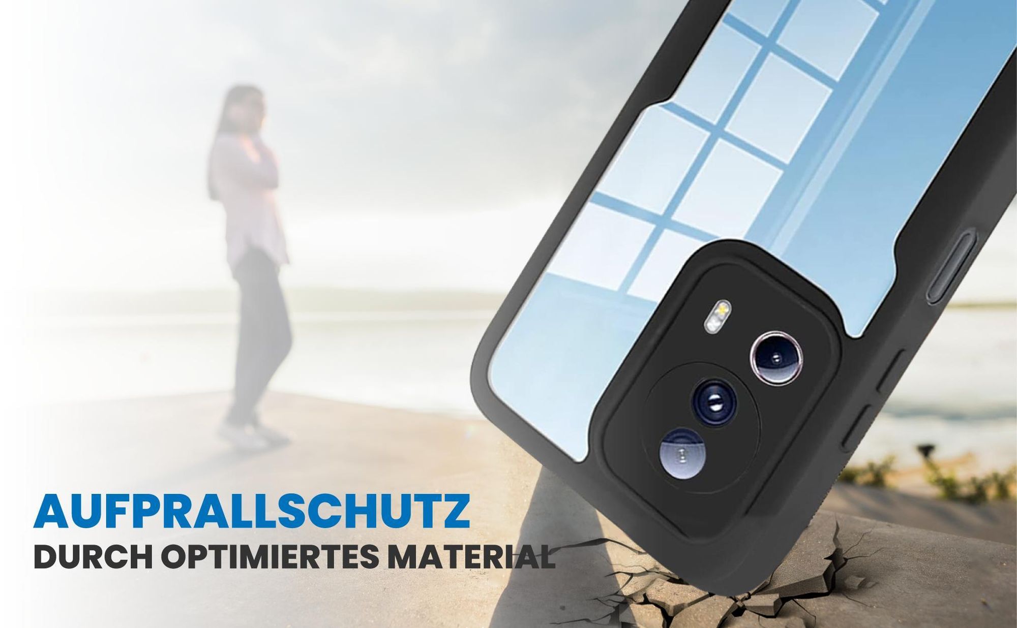 Schwarzes Front Back Cover für Xiaomi 13 Lite 5G mit Aufprallschutz