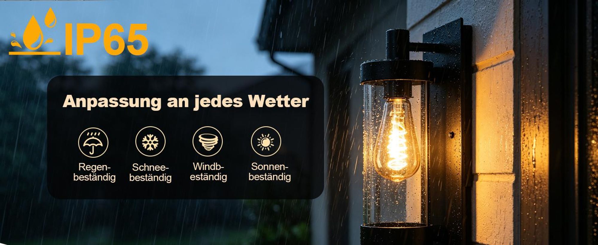 ZMH LED Außenwandleuchten Wandlampe Aussen Wandleuchte Vintage E27 Aussenlampe Schwarz IP65 lampe Flur Wand Hauswand Terrasse Balkon Garten