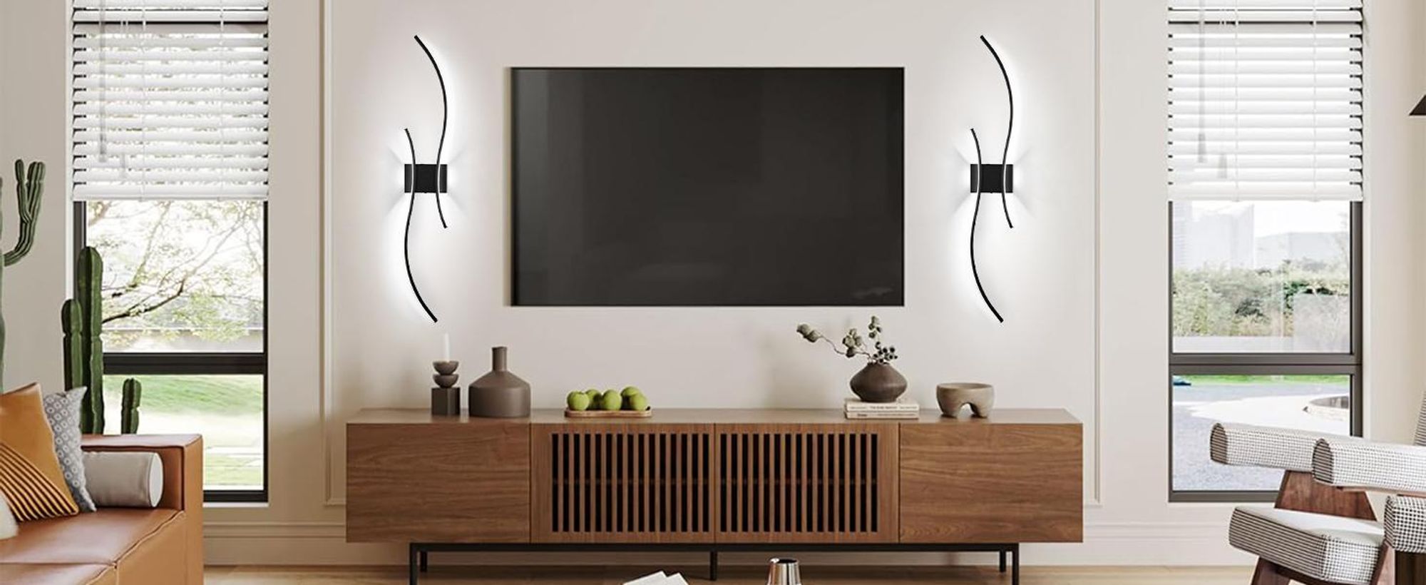2 Stück LED Wandleuchte Innen Modern Dimmbar 3 Farbtemperaturen Wiederaufladbar Wandlampe mit Fernbedienung