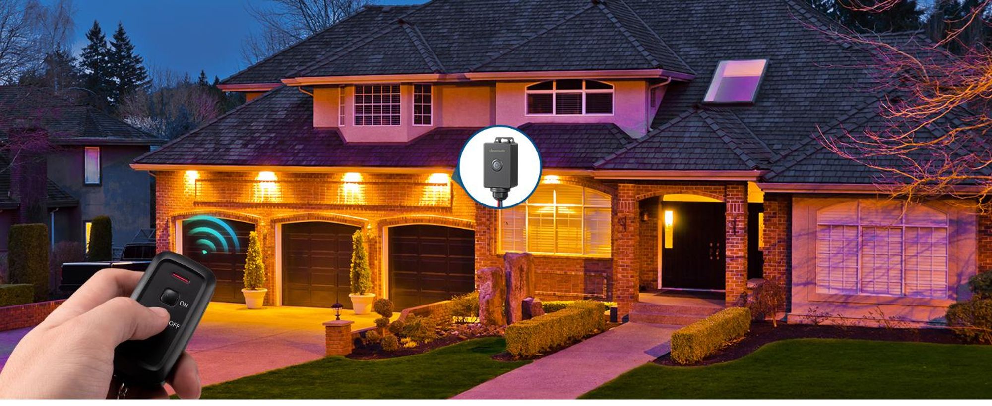DEWENWILS Funkschalter mit Fernbedienung, 2er Set Lichtschalter, Außen, IP65, Schwarz