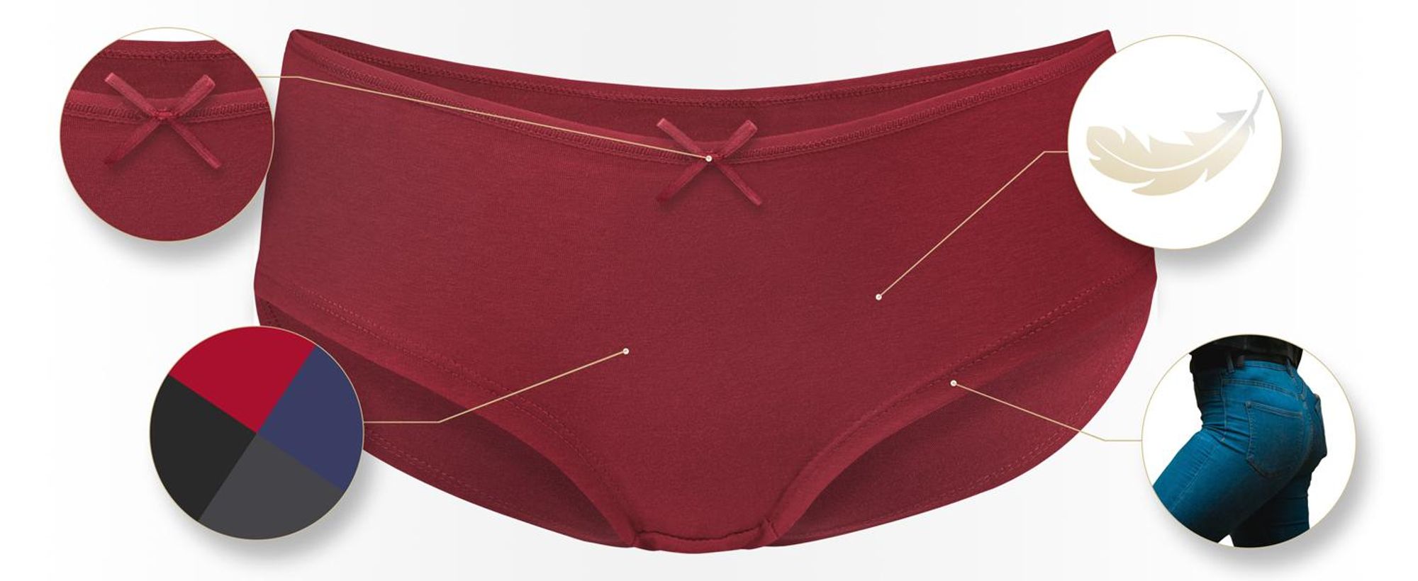 Fabio Farini - 8 Stück Damen Unterhosen - Frauen Hipster Set aus Baumwolle im sportlichen Panty-Style mit Schleifchen