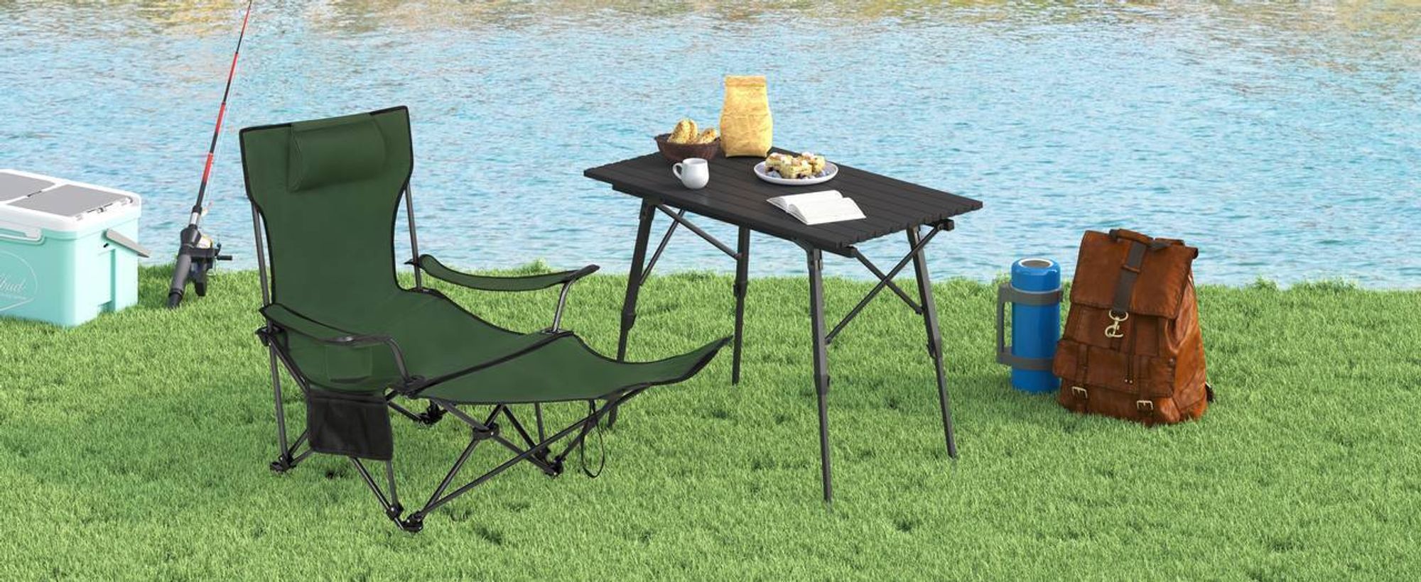 WOLTU Campingstuhl klappbar Faltstuhl belastbar 150 kg aus Oxford-Gewebe Grün