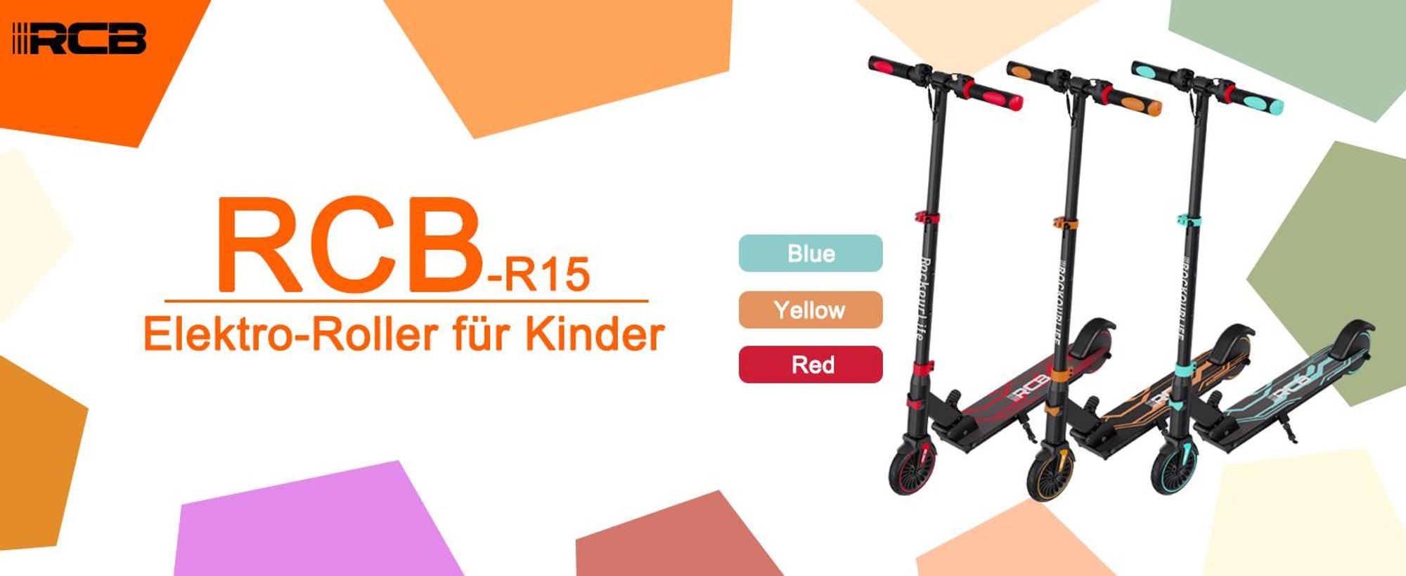 RCB Elektroroller Kinder , Faltbarer E Scooter Kinder , Max Reichweite 16KM , Höchstgeschwindigkeit 20KM/H , E Roller für Kinder und Jugendliche
