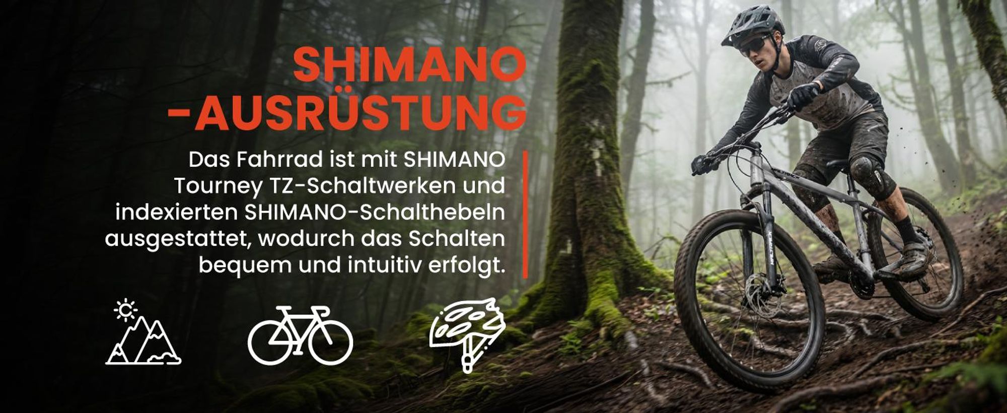 Mountainbike 26 Zoll MTB Fahrrad Shimano 21 Gang Scheibenbremsen Federgabel Grau
