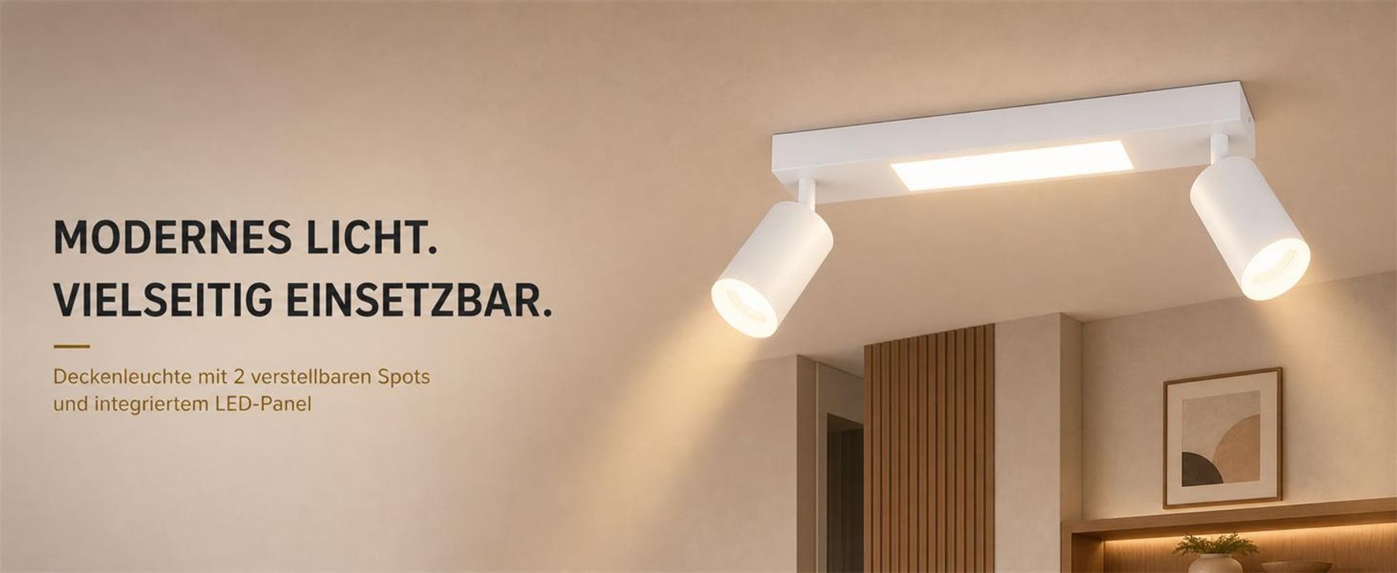ZMH Deckenleuchte Led Deckenstrahler GU10 2 Flammig - Deckenlampe Weiß 3000k Warmweiß 20W Schlafzimmerlampe Schwenkbar 350° Deckenspot
