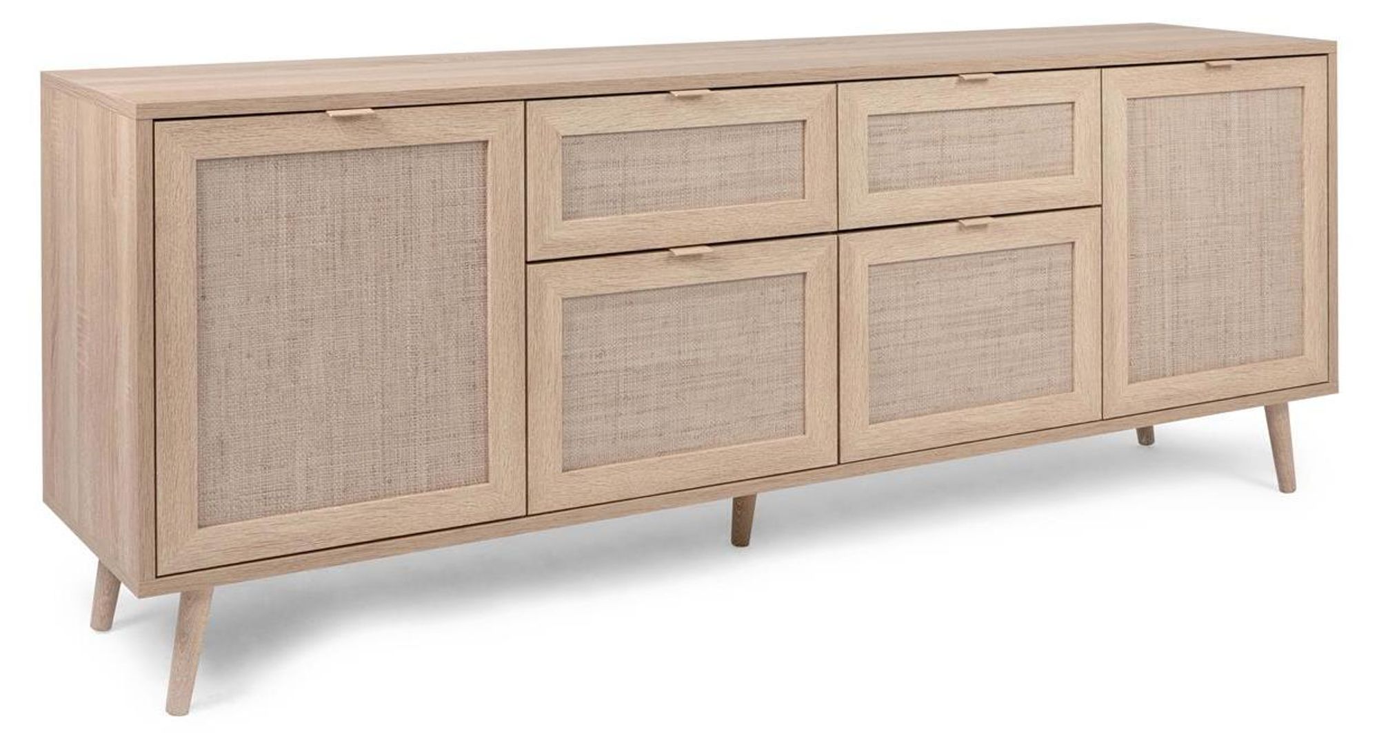 freiraum Sideboard – Sideboard mit Rafia-Geflecht-Nachbildung und Massivholzfüßen