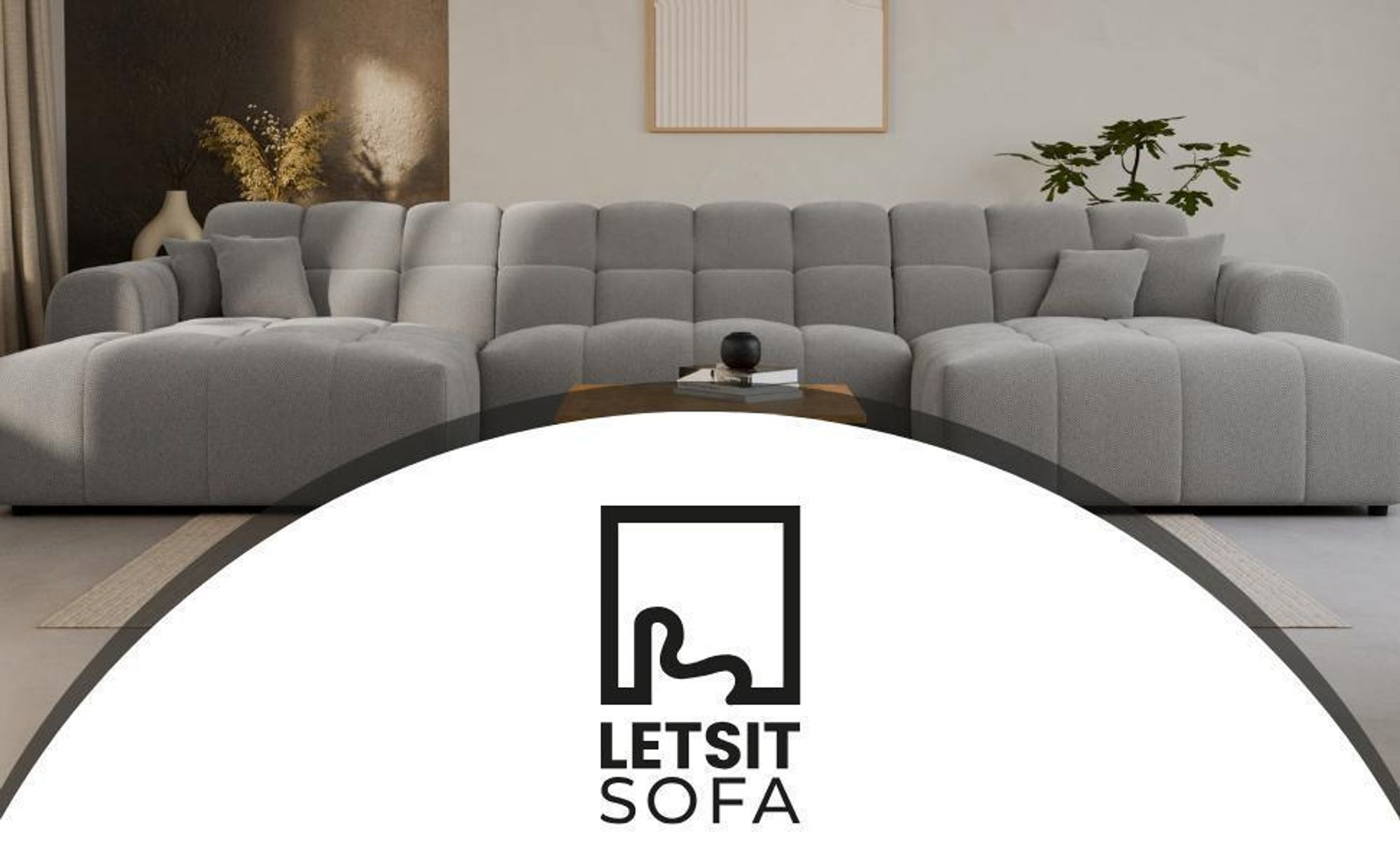 LetSit Ecksofa Caldea L Cremona Links Freistehendes Loungesofa Bequemes Ecksofa zum Entspannen Schmutzabweisend Für Wohnzimmer Schlafzimmer Hellgrau