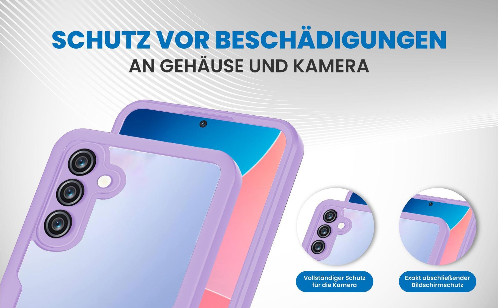 Violette 360 Grad Handyhülle für Samsung Galaxy A36 5G Front und Backcover