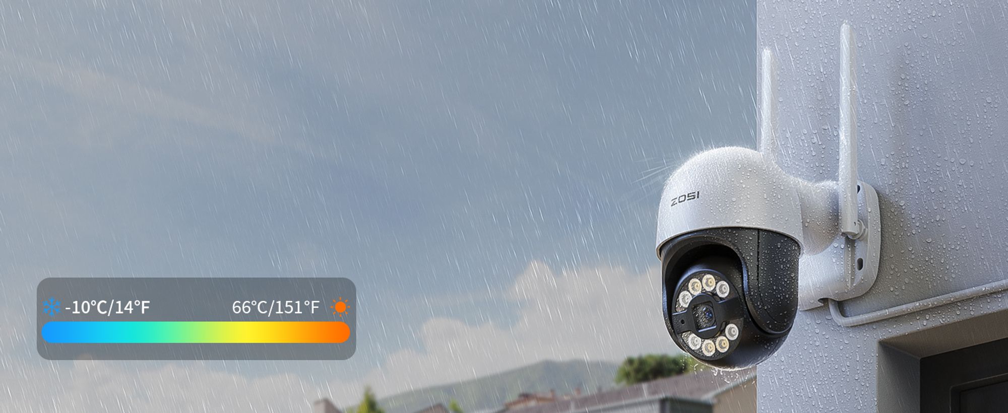 Dank des wetterfesten IP66-Gehäuses ist es robust genug, um rauen Wetterbedingungen standzuhalten.