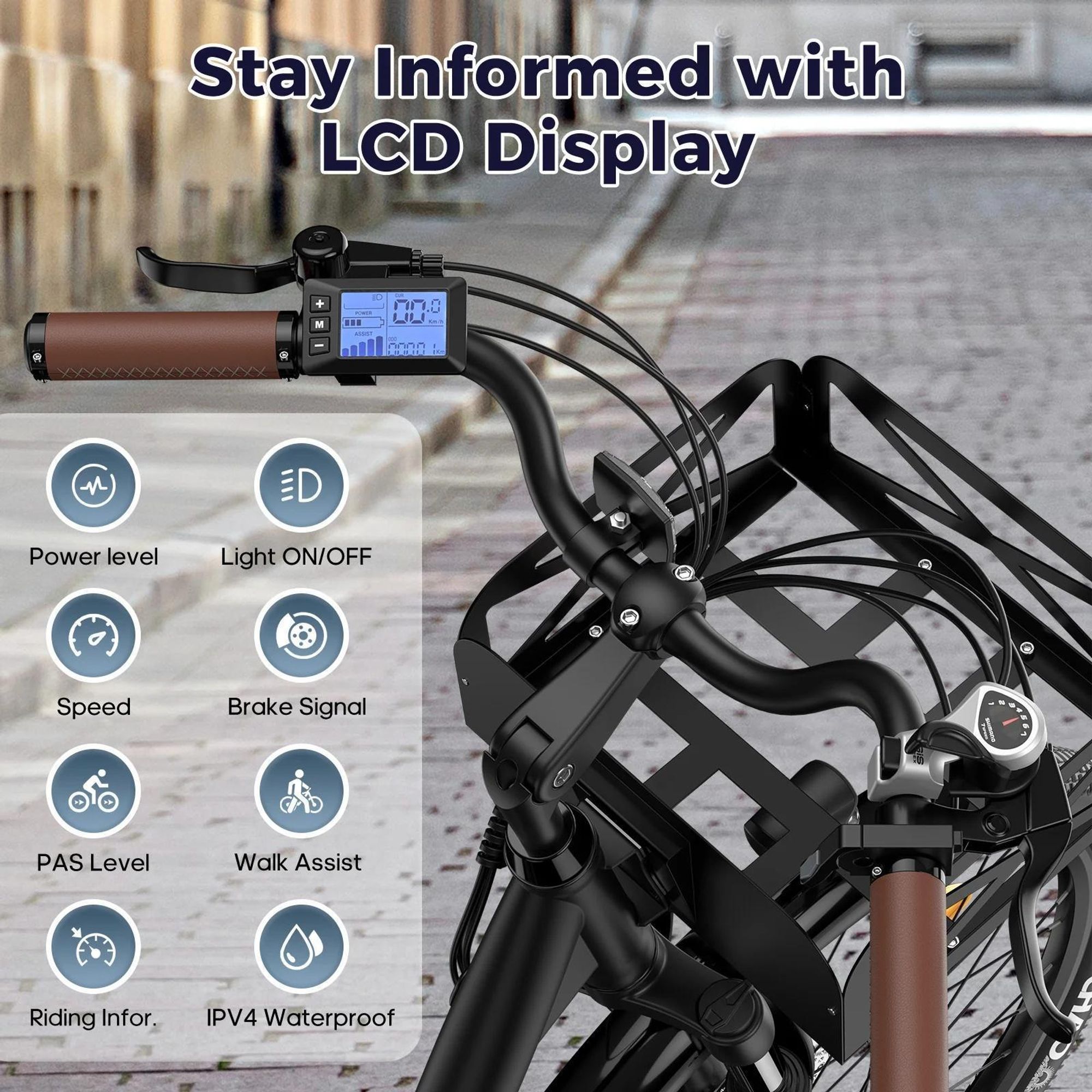 Elektrisches Fahrrad FAFREES F26 Lasting - Motor 250W Akku 36V25Ah 26x1.95 Zoll Reifen Mechanische Scheibenbremsen - Schwarz