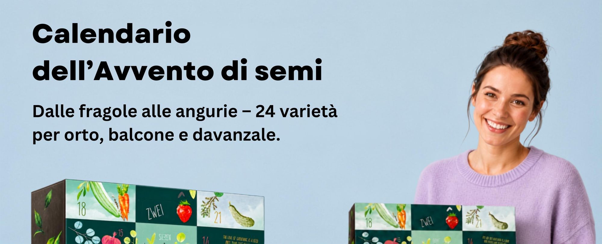 BOXILAND® calendario avvento semi 2026, 24 tipi, verdure erbe frutta fiori