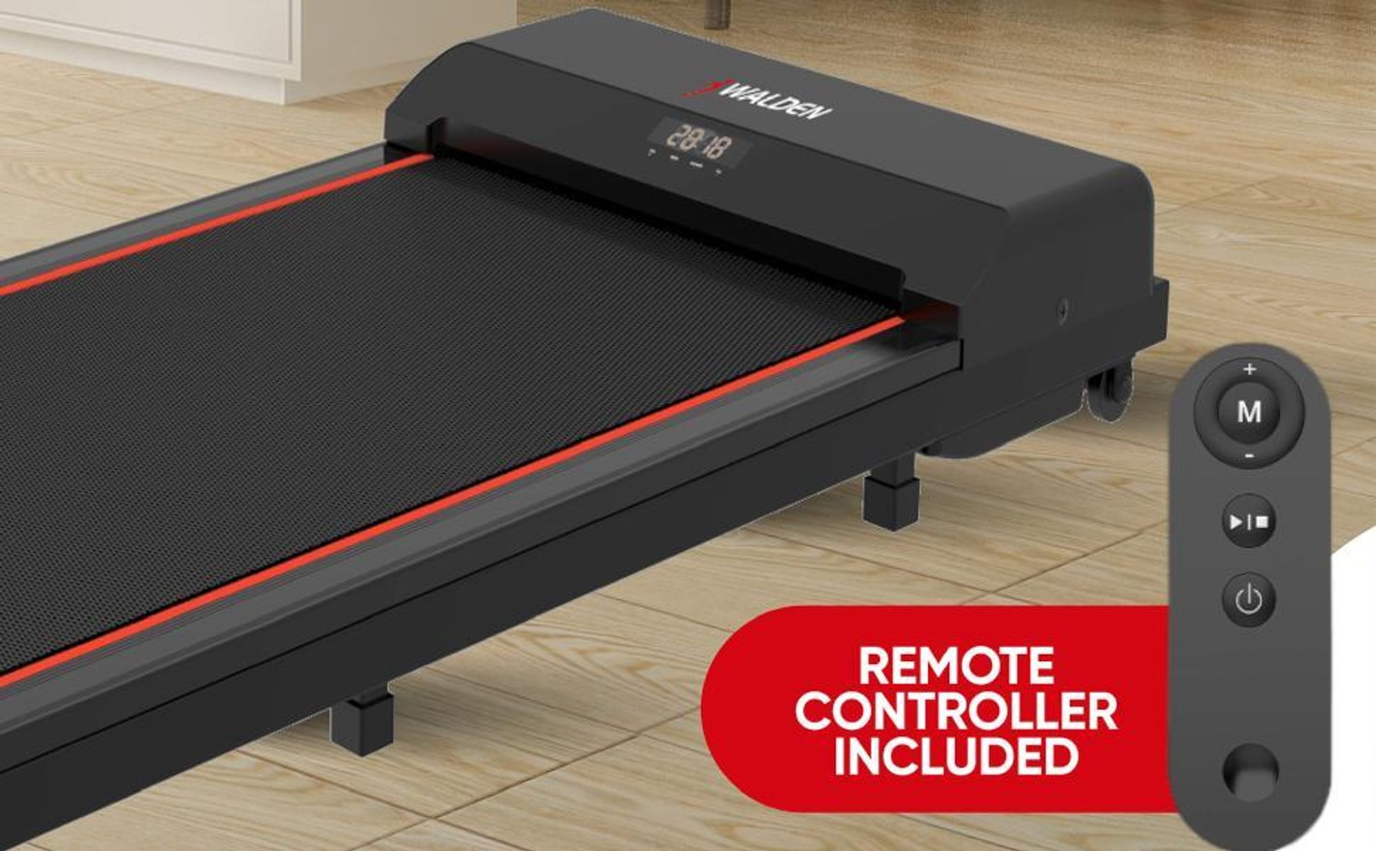 Walden F2200 Walking Pad 2-v-1 běžecký pás (1–6 km/h) kompaktní, tichý a pohodlný pro domácí kancelář, fitness a lehký trénink