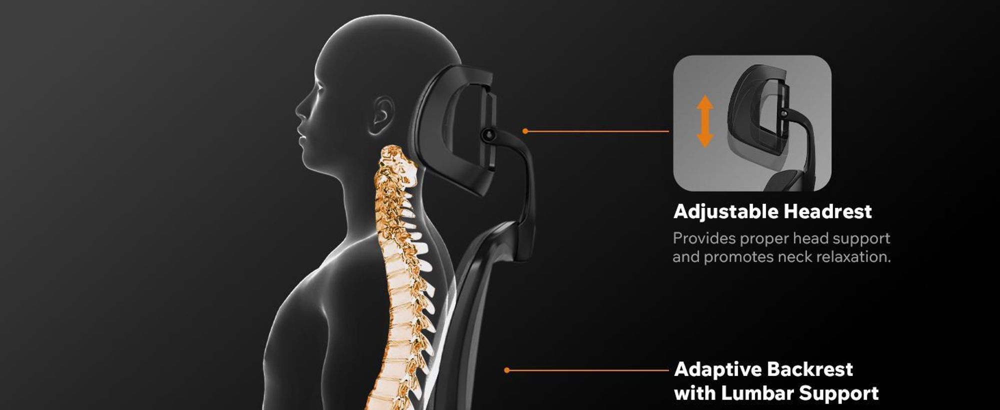 SENSE7 VENO Ergonomická kancelářská židle, bílá, dělená opěrka zad, opěrka hlavy, síťovaná opěrka, židle pro domácí kancelář, manažerská židle, židle k počítači, gumové kolečka, nosnost 120 kg