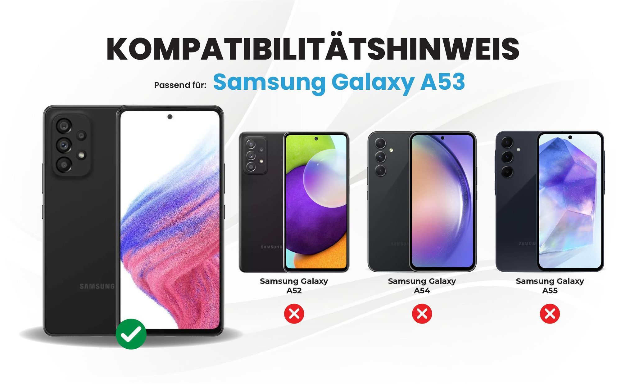 Kompatibilitätshinweise Hülle für Samsung Galaxy A53 5G