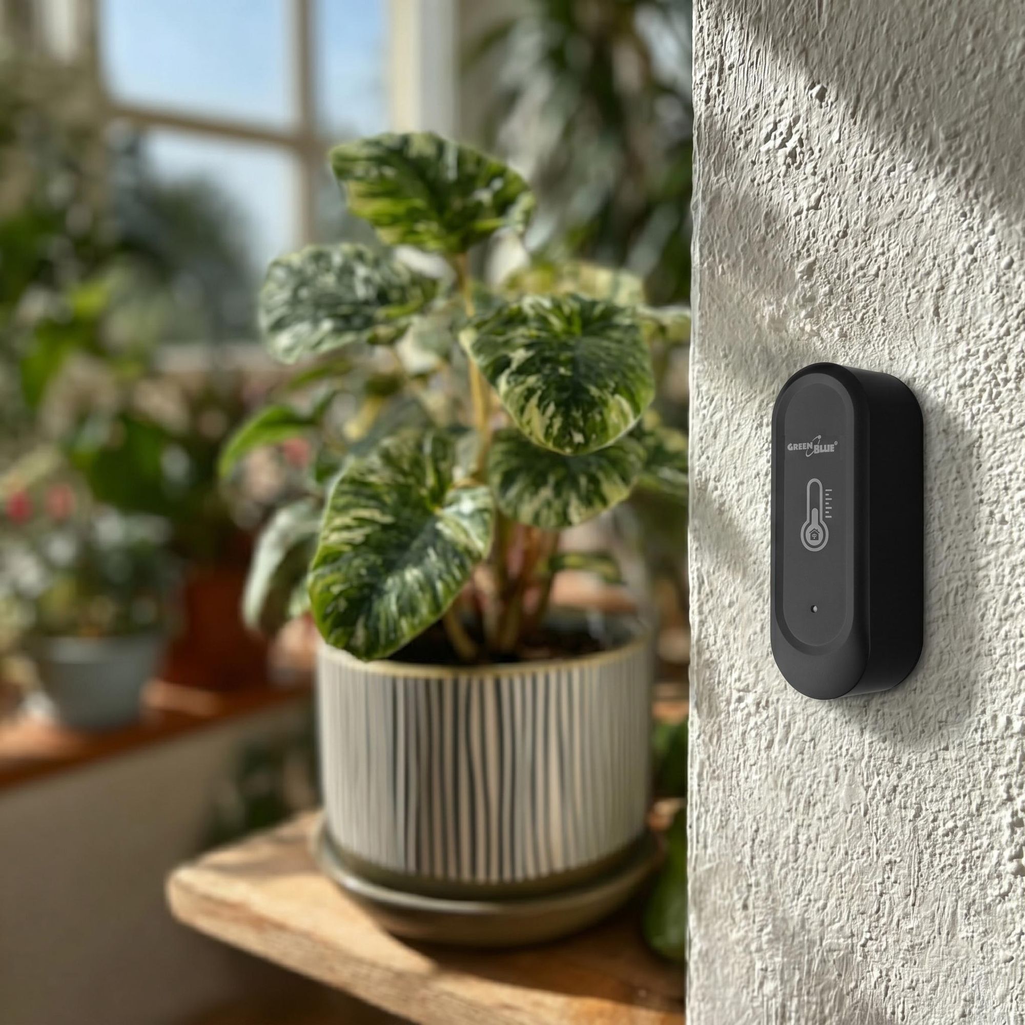 2x GreenBlue WLAN-Außensensor für Temperatur und Luftfeuchtigkeit Android/iOS 3,0 V DC LR03x2 IP65 GB741