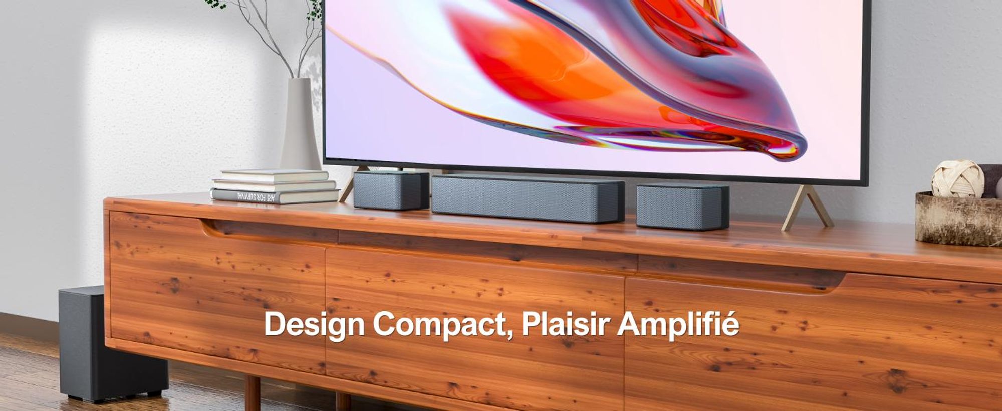 ULTIMEA Barre de son surround 5.1 320W, Système surround virtuel, Barre de son avec caisson de basses, Surround et basses réglables Home Cinéma