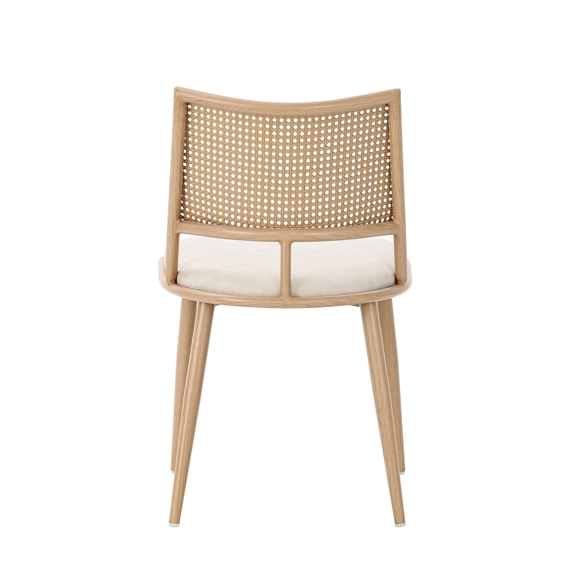 Flieks Rattan Esszimmerstühle 4er Set, Esstischstühle Küchenstühle mit Metallbeinen, Gartenstuhl Freizeitstuhl Wohnzimmerstuhl, PU, Beige