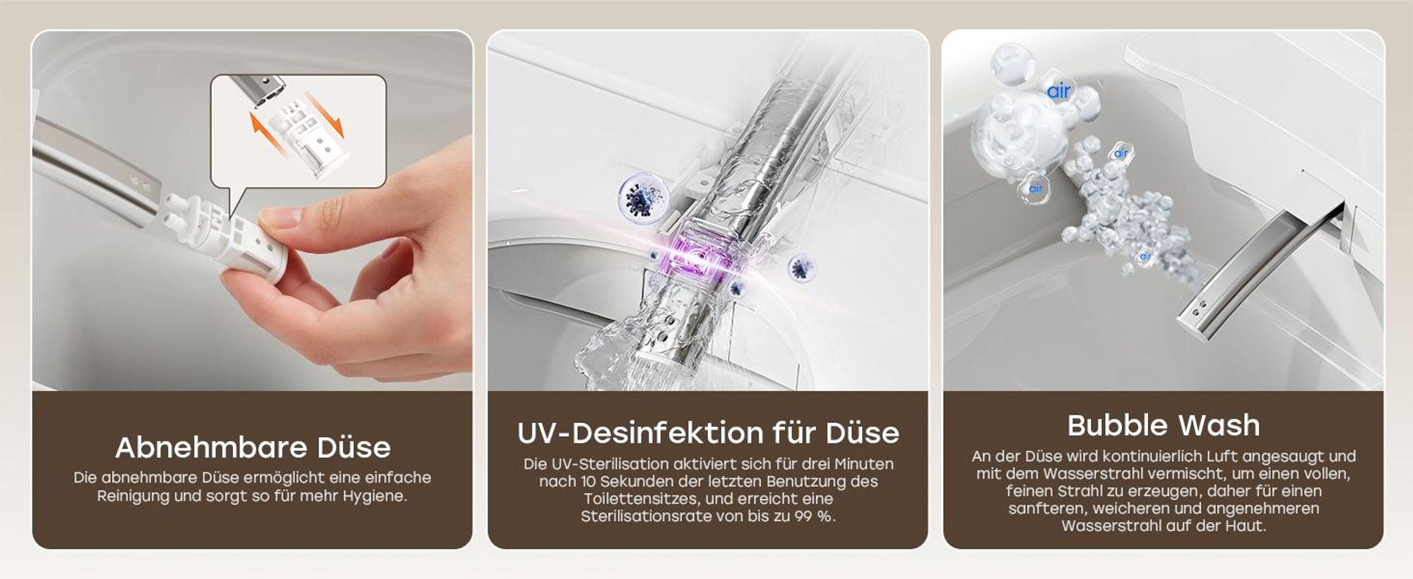 HOROW Intelligente Dusch WC mit Automatische Sensor Funktion, Smart elektrisch Toilette mit Entkalkungsfunktion, 58,6 x 27,5 x 41,6 cm