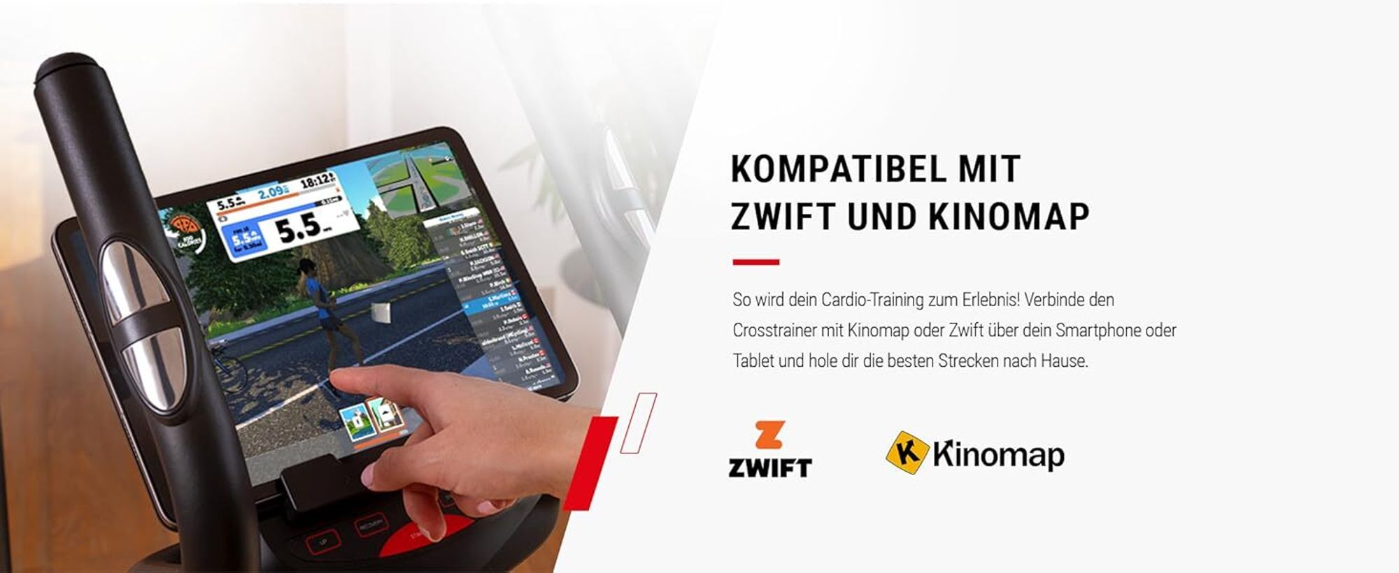 HAMMER Crosstrainer Crosstech XTR BT, 21 Programme, Kinomap, Zwift