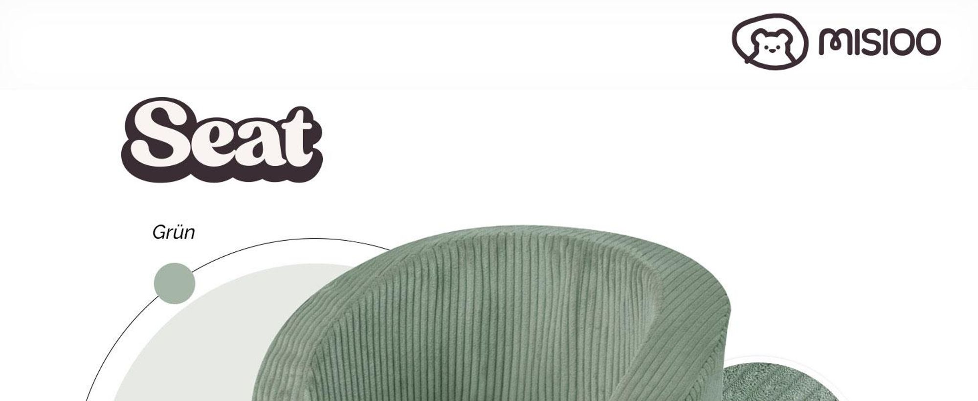 MISIOO Kindersessel Ab 1 Jahr – Corduroy Premium Sessel Kinder - Stabil Und Weich - Ergonomisch Gepolstert - 40x53x36 cm
