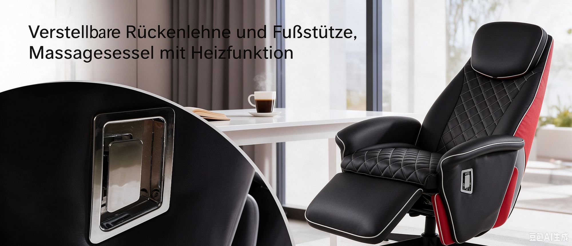 360° drehbar Relaxsessel elektrisch, Massagesessel mit Heizfunktion Verstellbar Fernsehsessel TV Sessel Lederoptik Hellbraun