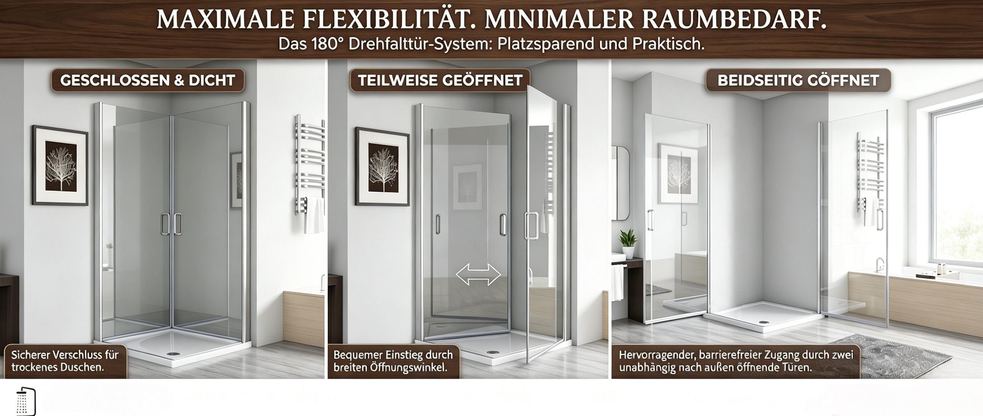 MIQU Duschkabine 80x80x195 cm Dusche Duschwand 180° Schwingtür Eckeinstieg mit Duschwane 6mm NANO Glas