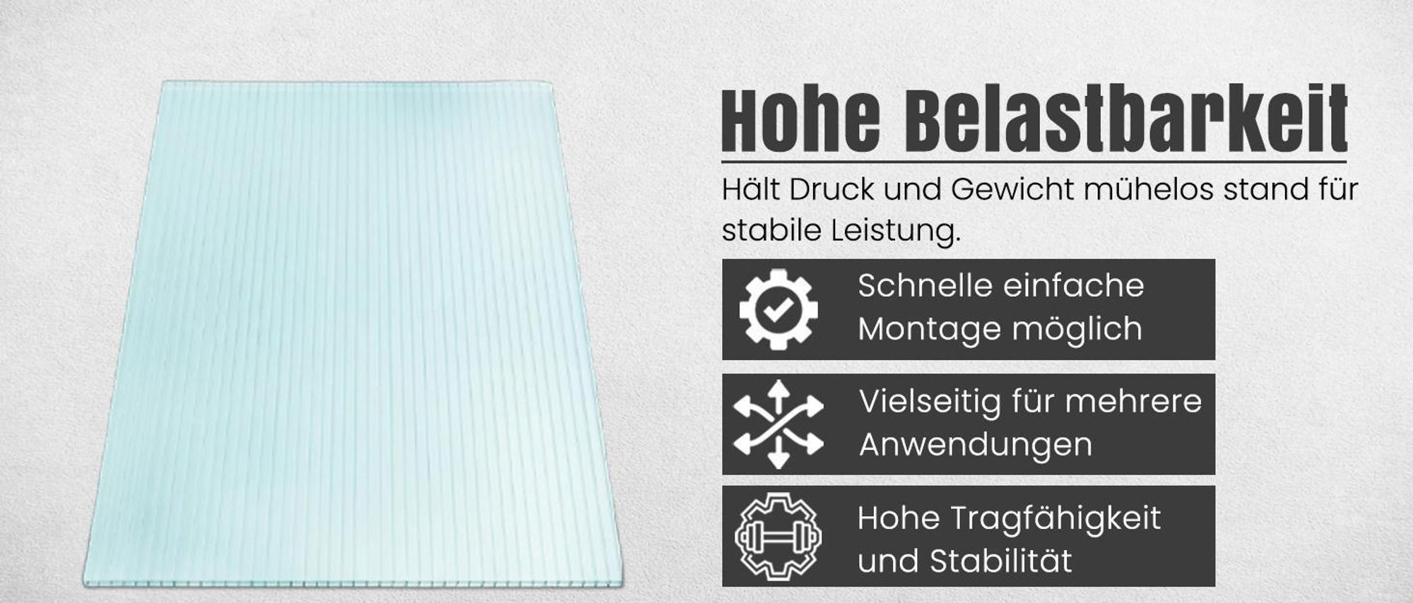 Gewächshausplatten 5 Stk. | Hohlkammerplatten Doppelstegplatten 4mm | Platten für Gewächshaus | 700x1500mm