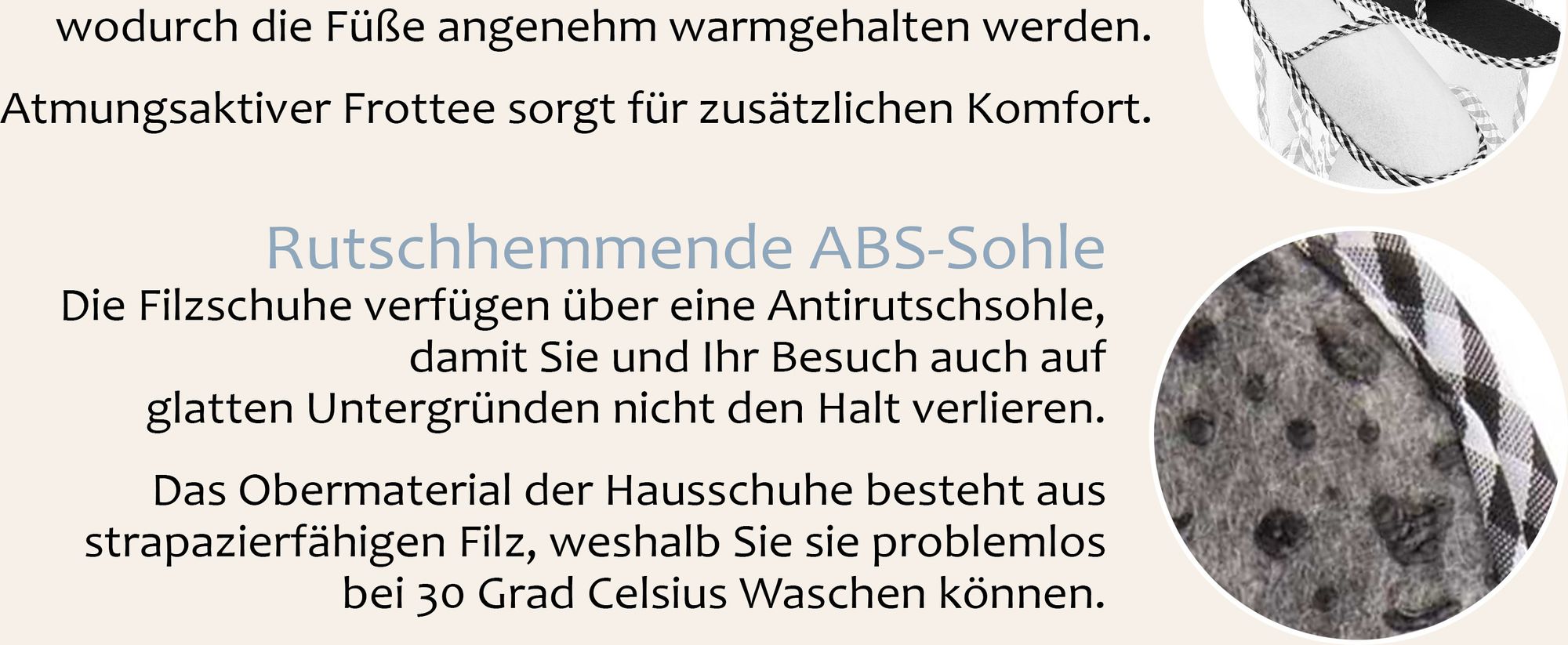 ONVAYA® ABS Gästepantoffel | Home Sweet Home | 6er Set | Antirutsch Sohle | Hausschuhe | Filzpantoffel | Gr. 36-45 | Gästehausschuhe