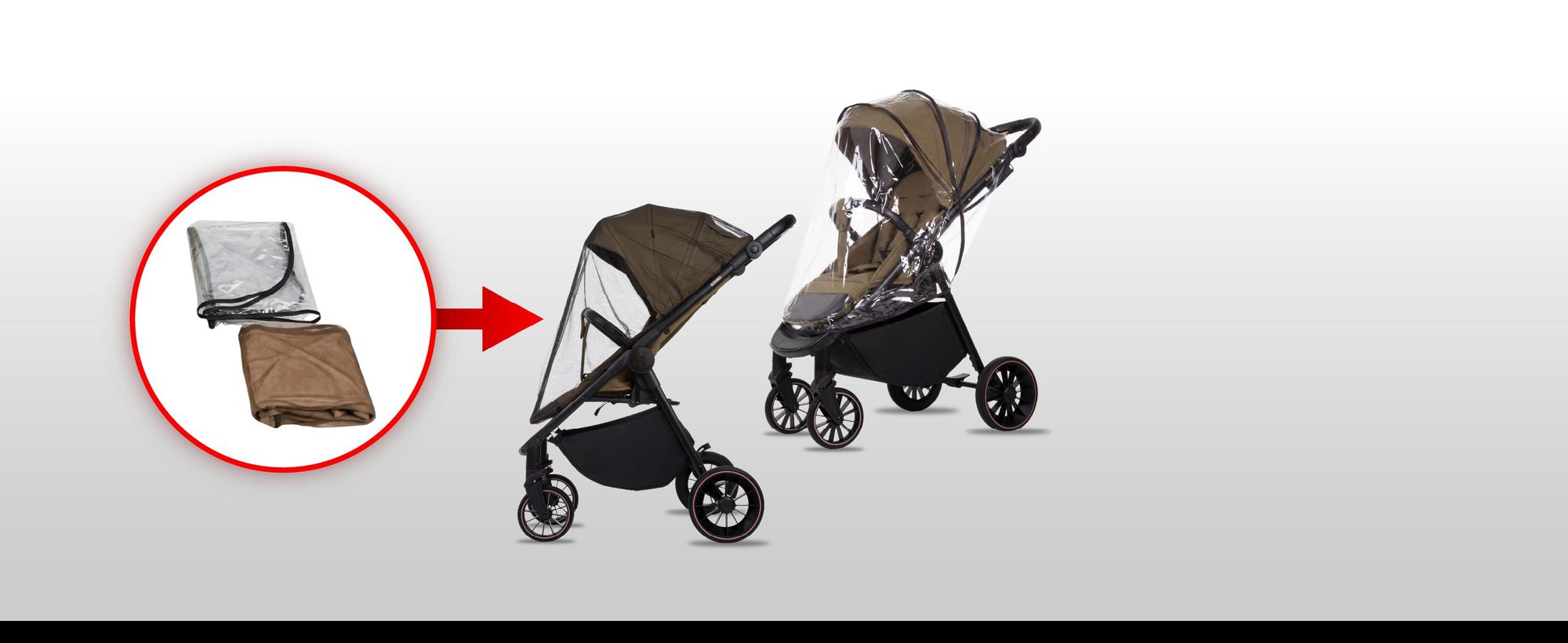 BabyLux ROMBO Kinderwagen Leichte Kinderwagenabdeckung Stoßdämpfende Tasche
