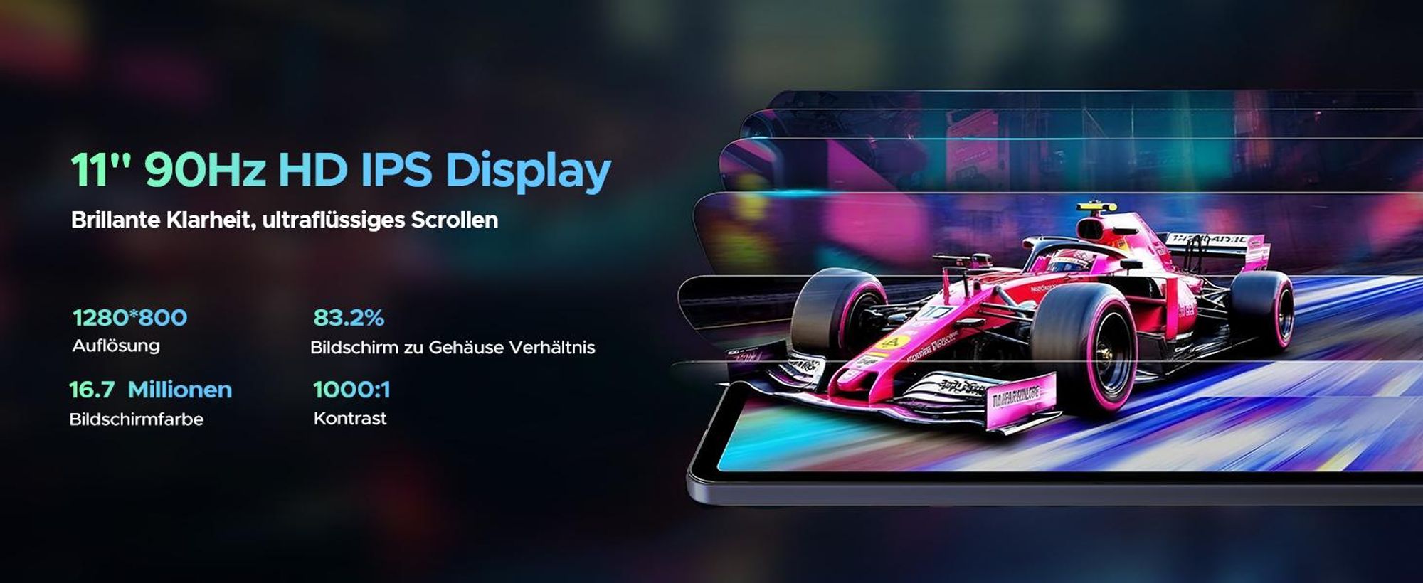 DOOGEE U11 Android 16 Tablet 11 Zoll, 16GB RAM+128GB ROM (2TB TF), Unisoc T7200 Octa-Core, 8580mAh Akku, Widevine L1, Face ID, GPS, 3,5mm Klinke
