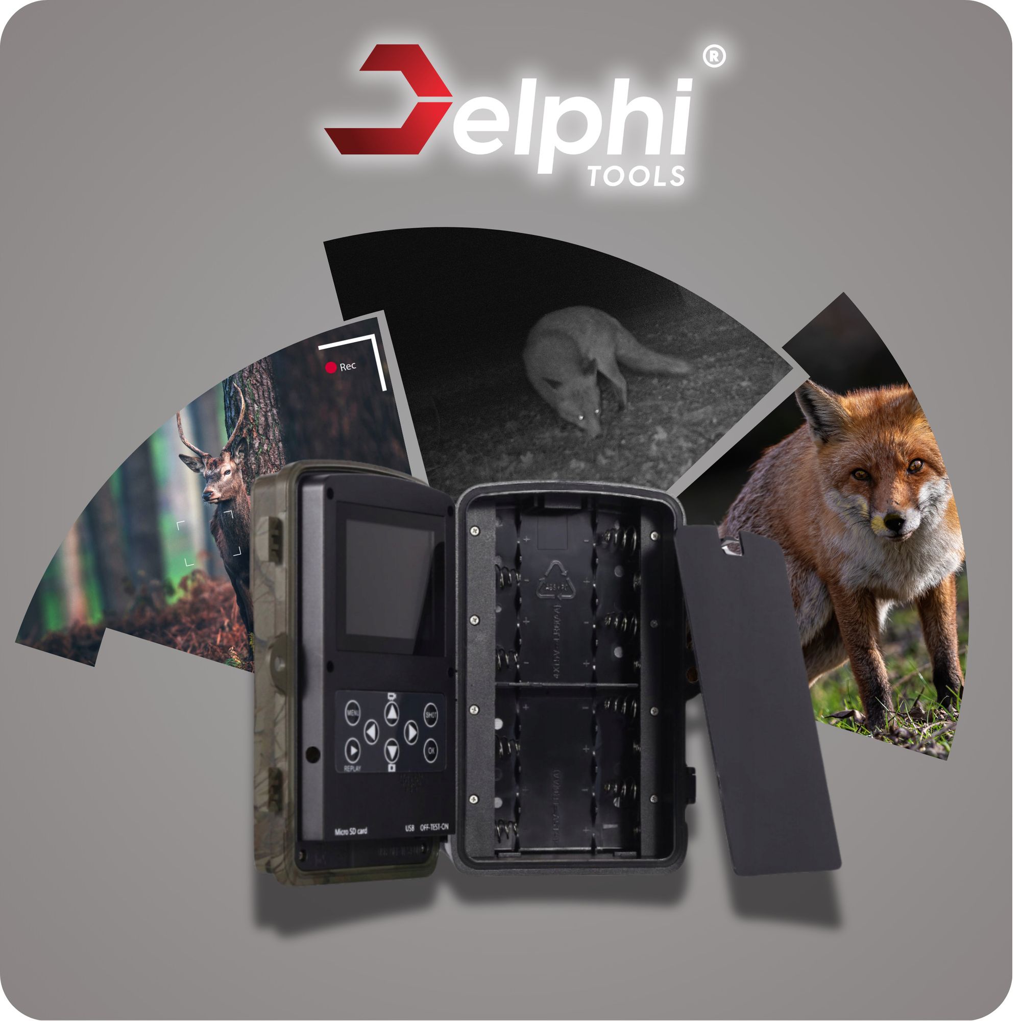 Dohľadové kamery DELPHI 24MP 1080P, IP65, aktivované pohybom 2,0 palca