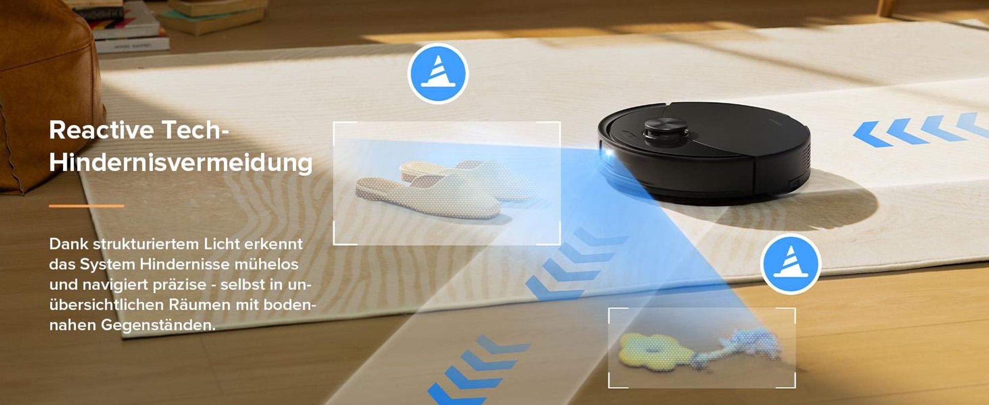 Roborock Q10 S5 Saugroboter mit Wischfunktion,10.000 Pa Staubsauger Roboter, Dual Anti-Tangle System, Auto Lifting Mopping, Ideal für Tierhaare,Schwaz