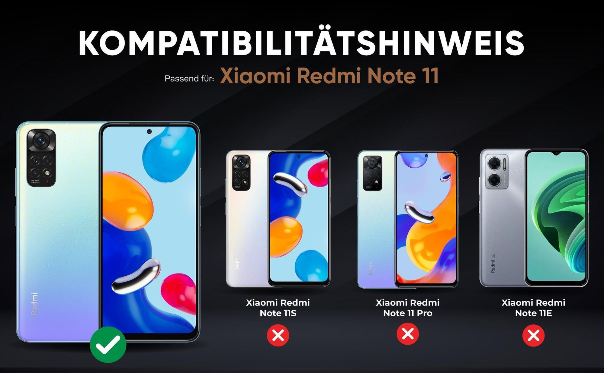 Kompatibilitätshinweise Hülle für Xiaomi Redmi Note 11 Pro