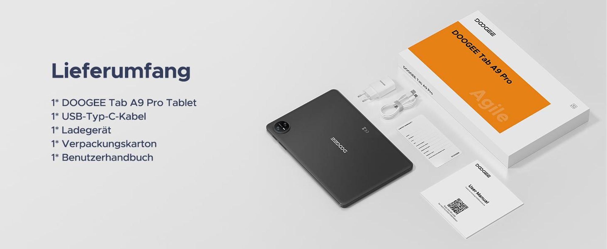 DOOGEE Tab A9 Pro Android 16, 10,1 Zoll, 20(4+16)GB+128GB(bis 2TB erweiterbar), WiFi 5, 6580mAh, Dual-Lautsprecher