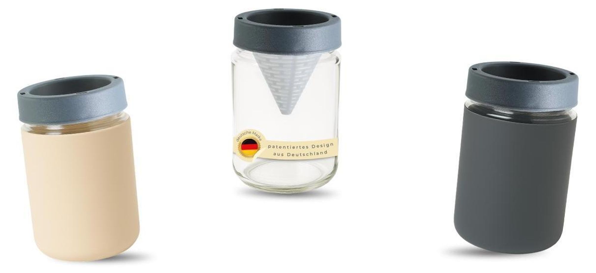 HAVENHAUS Fruchtfliegenfalle dunkelgrau wiederverwendbar 2er Set | Obstfliegenfalle für Küche | Fruchtfliegen dauerhaft loswerden | Fruit Fly Trap