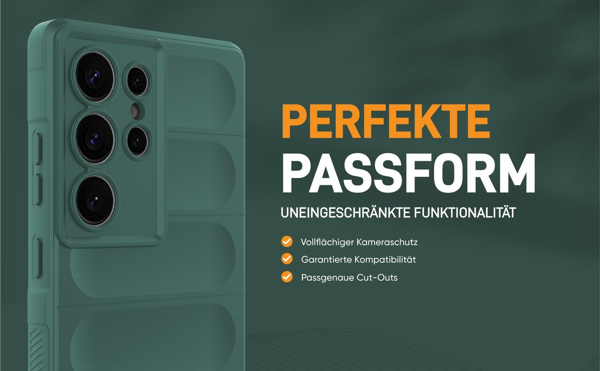 Grünes robustes Smartphone Cover für Samsung Galaxy S25 Ultra mit perfekter Passform