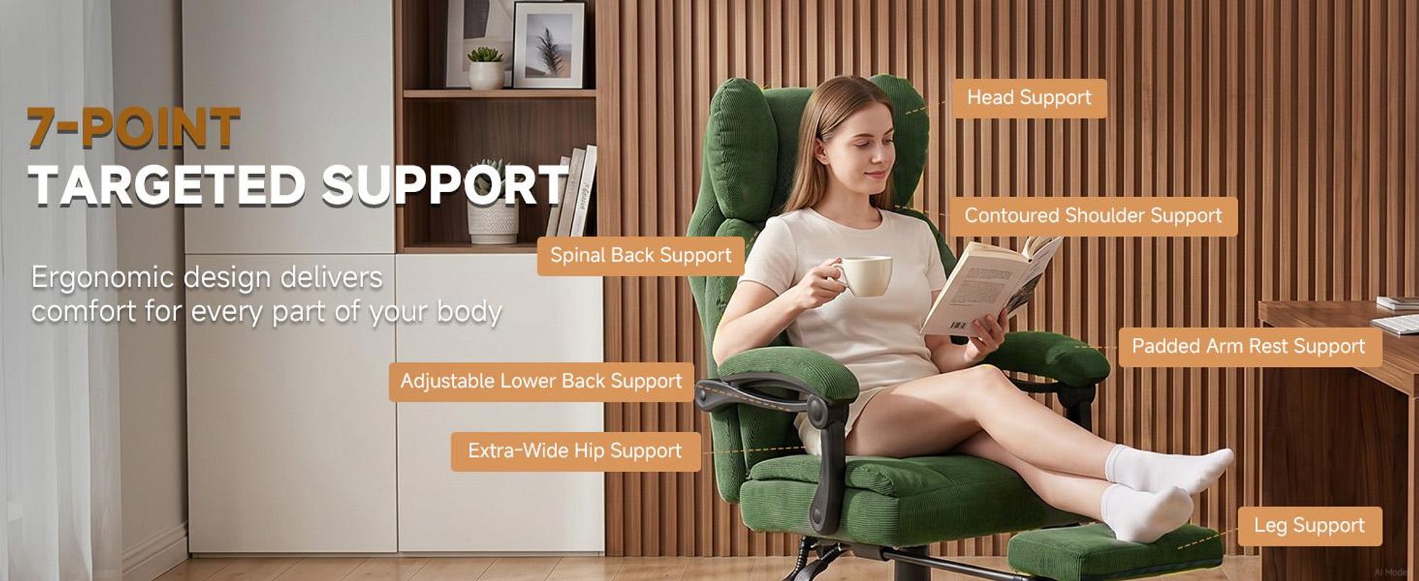 Sedia da gaming GTPLAYER, sedia da ufficio ergonomica con poggiapiedi e supporto lombare, poltrona direzionale ad alto schienale per persone alte, sedia da computer ampia e regolabile in altezza