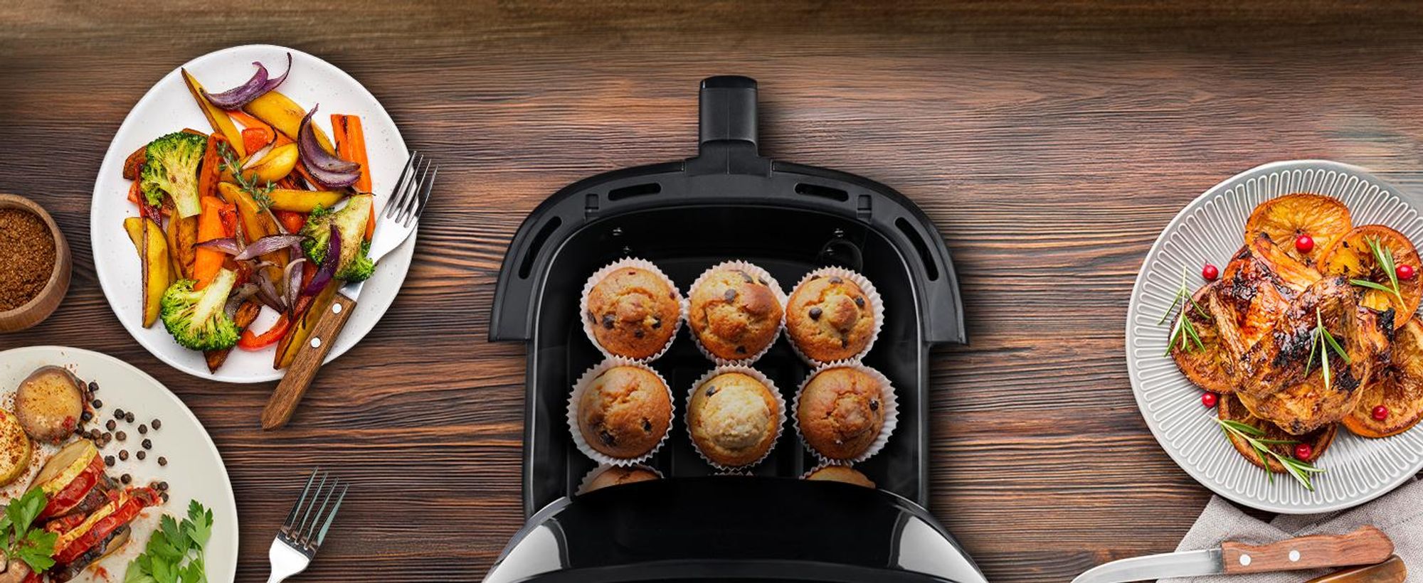 Extralink Air Fryer 6,5 L Heißluftfritteuse 1800 W mit Sichtfenster und LED-Touchdisplay