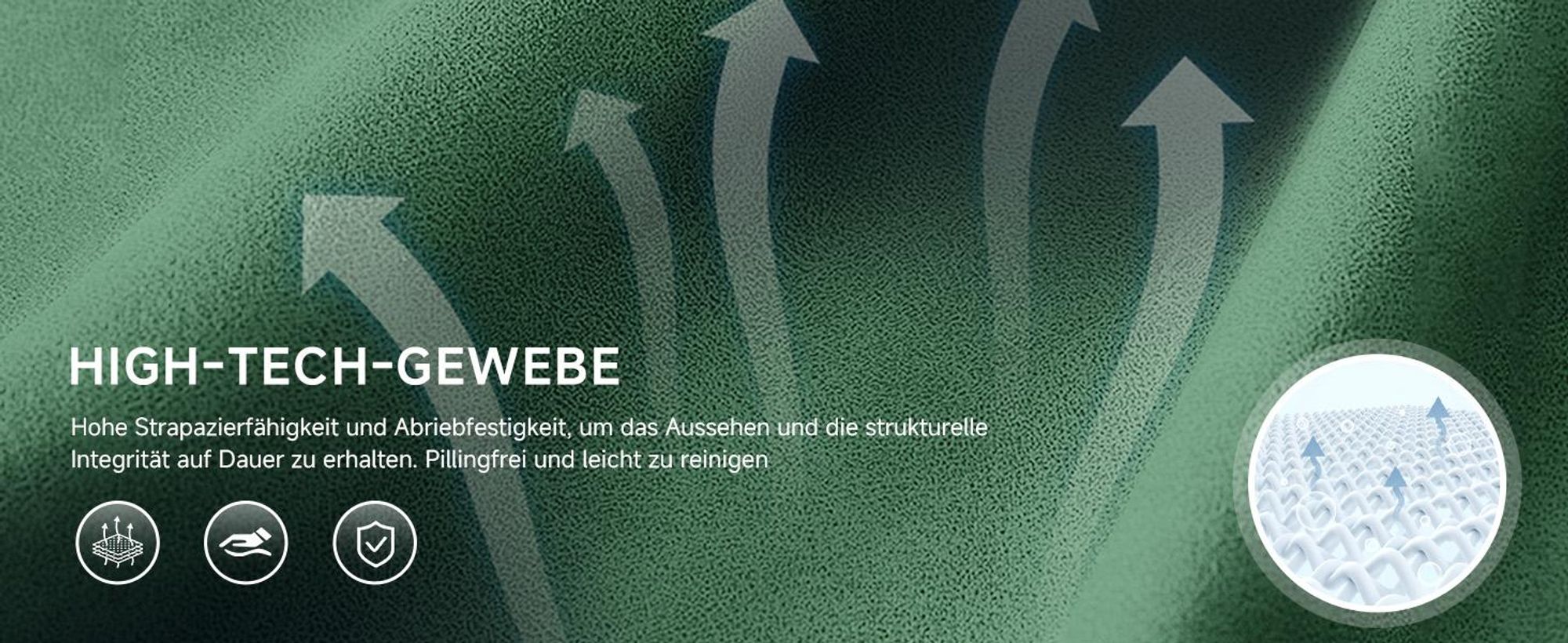 GTPLAYER Gaming Stuhl, Ergonomischer Gamer Stuhl aus Stoff mit Lendenwirbelstütze, PC-Stuhl mit verbreiterter Rückenlehne, Belastbar bis 150 kg, Grün