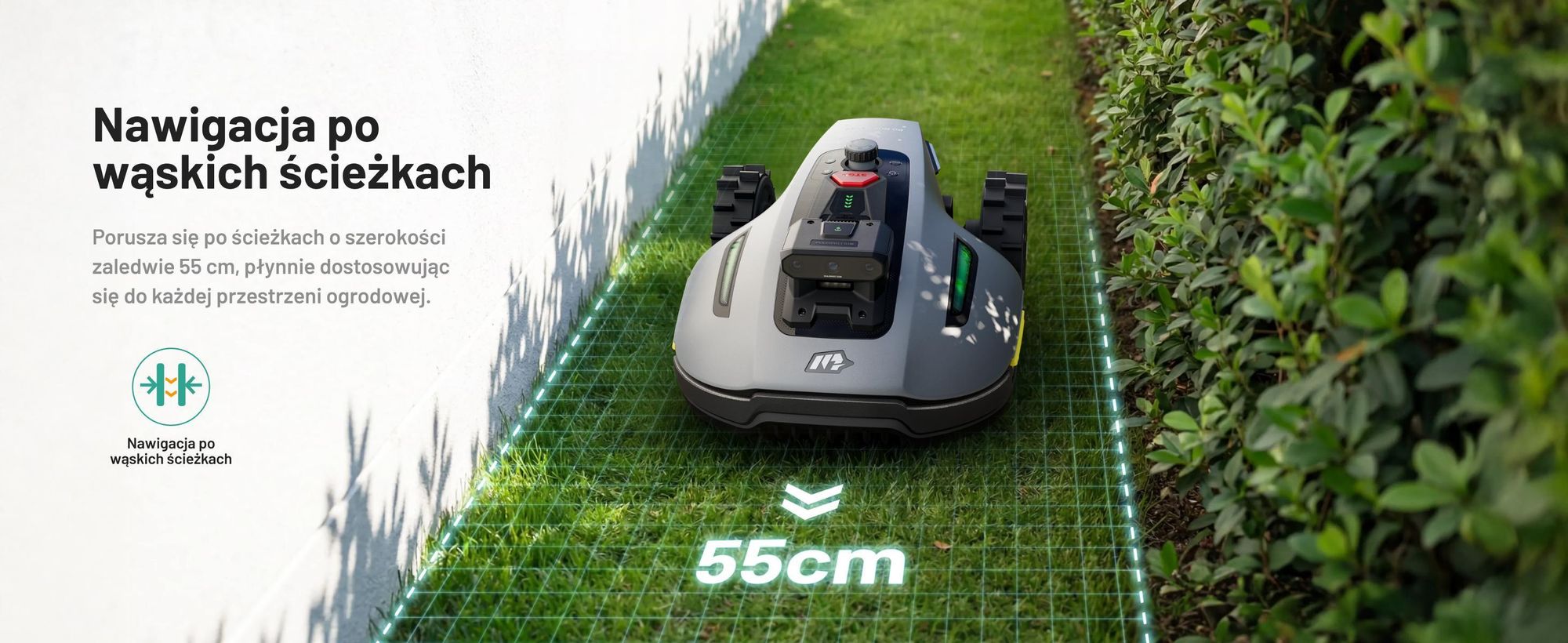 Robotická kosačka Mammotion YUKA Mini 2 800 s garážou a umývacím stojanom, do 800 m², DropMow, auto mapovanie, kosenie okrajov, 4G-Modul, APP