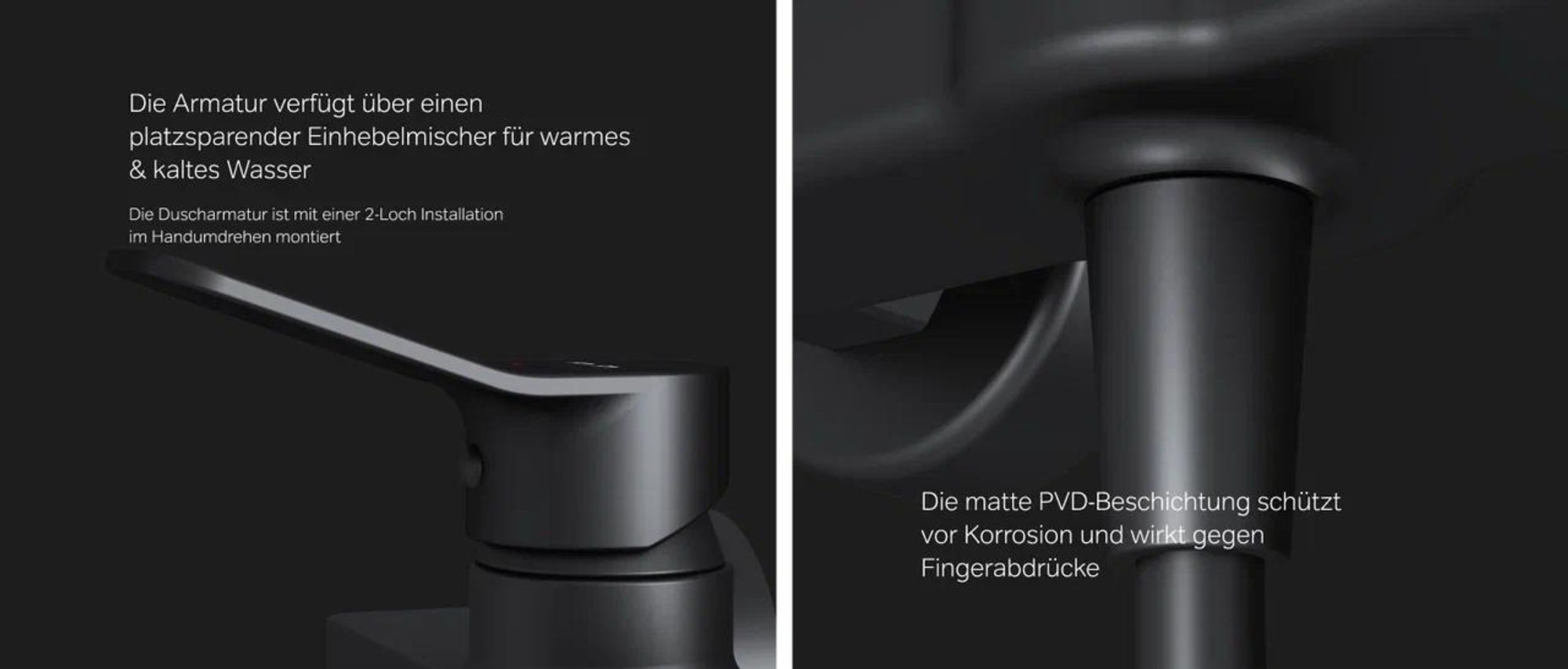 AM.PM Duscharmatur Einhebel Brausebatterie Schwarz Armatur Mischbatterie Brausearmatur Brausebatterie Wasserhahn Bad Mischbatterie Dusche