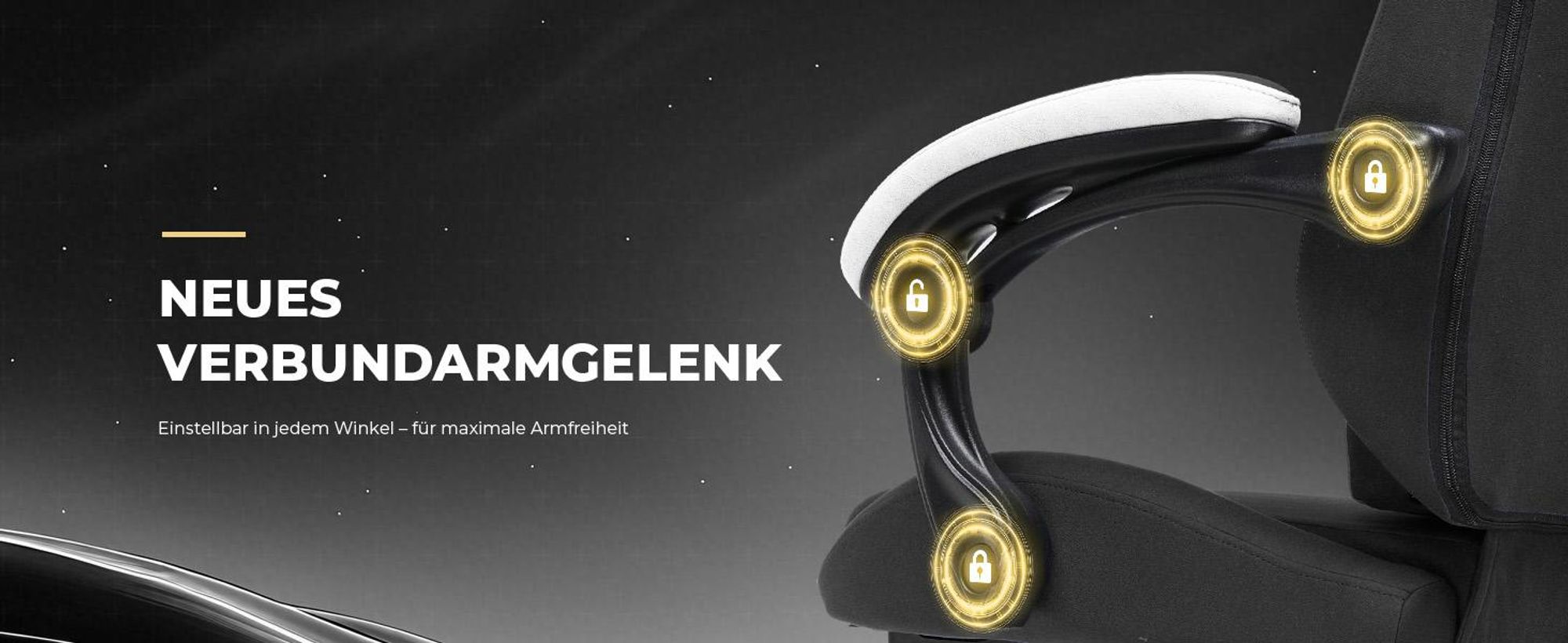 GTPLAYER Gaming Stuhl, Ergonomischer Gamer Stuhl aus Stoff mit Lendenwirbelstütze, PC-Stuhl mit verbreiterter Rückenlehne, Belastbar bis 150 kg, BLK