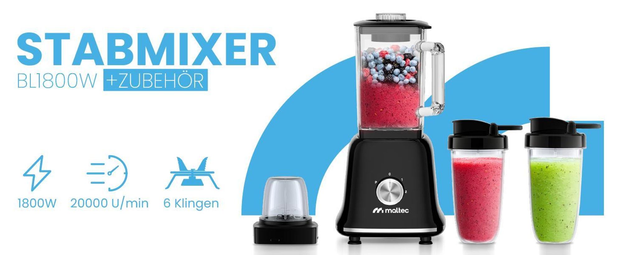 Standmixer Glas Smoothie Maker für Cocktails