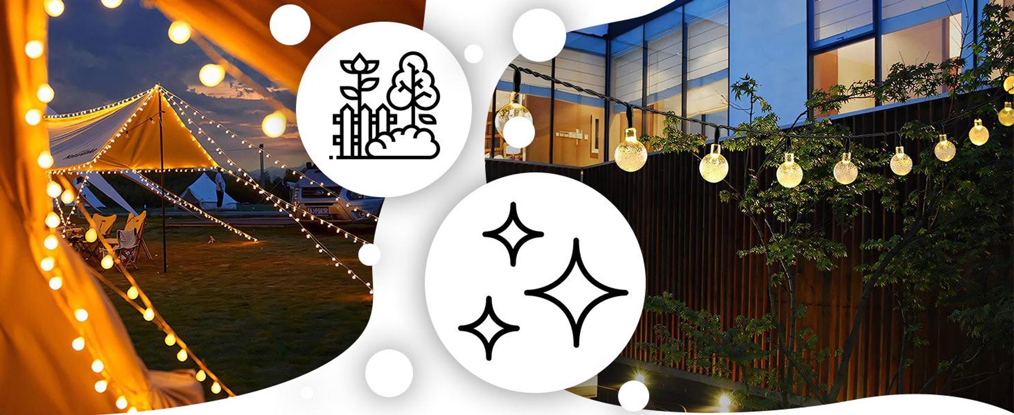 Solar Lichterkette Außen, 10 Meter, warmweiß, 3 Lichtmodi, 100 LEDs Kugeln, Ideal für Garten, Terrasse, Balkon - Retoo