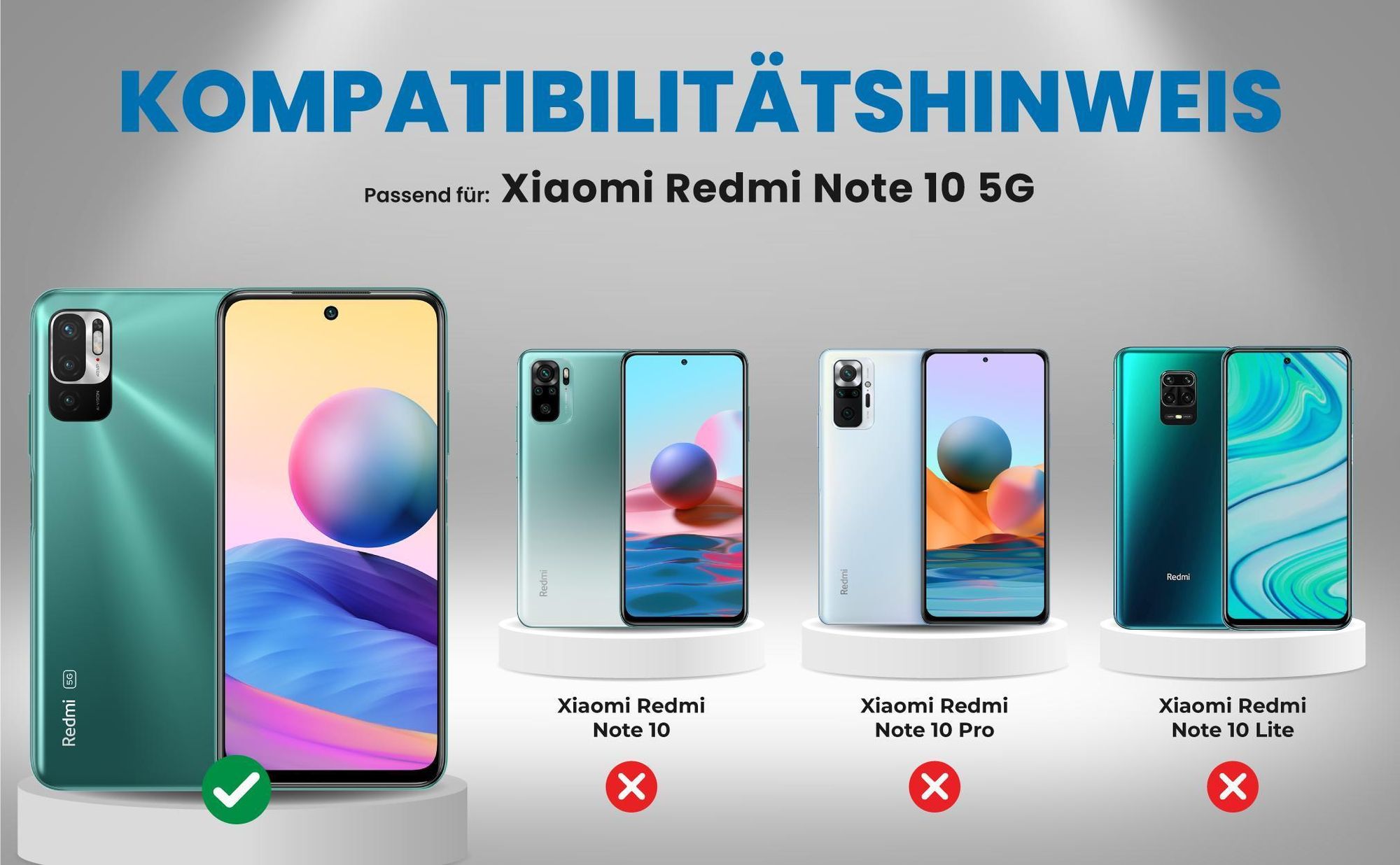 Kompatibilitätshinweise Hülle für Xiaomi Redmi Note 10 5G