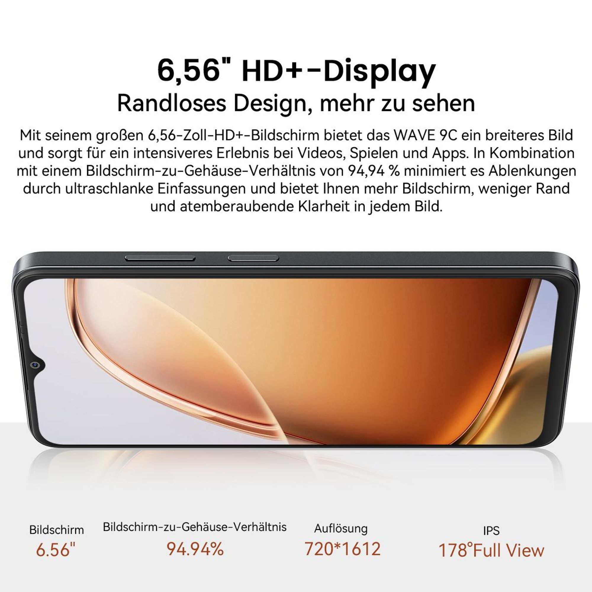 Blackview Wave 9C KI Handy Ohne Vertrag,Android15,12GBRAM+128GBROM,5000mAh,Dual SIM,1080P FHD,Fingerabdruck-Entsperrung