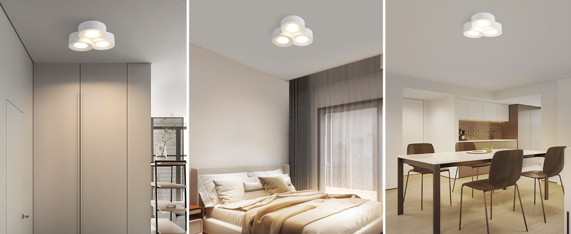 ZMH Deckenleuchte Aufputz Aufbauspot weiß Aufbaustrahler rund Deckenlampe Flur Modern Deckenspots 3 flammig GX53 Max.10W Deckenstrahler Aufbauleuchte für Küche Esszimmer Ohne Leuchtmittel