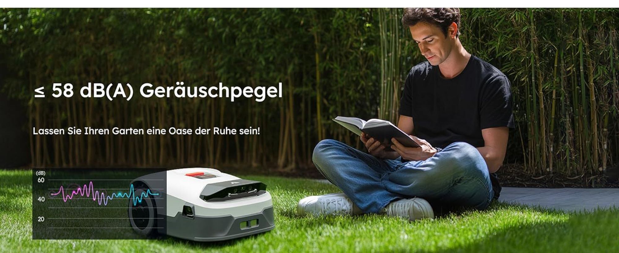 ANTHBOT KI Mähroboter ohne Begrenzungskabel Max. 1500m², RTK+4-Kamera-Vision, Rasenmäher Roboter, KI Auto Kartierung,Igelschutz, Genie 800