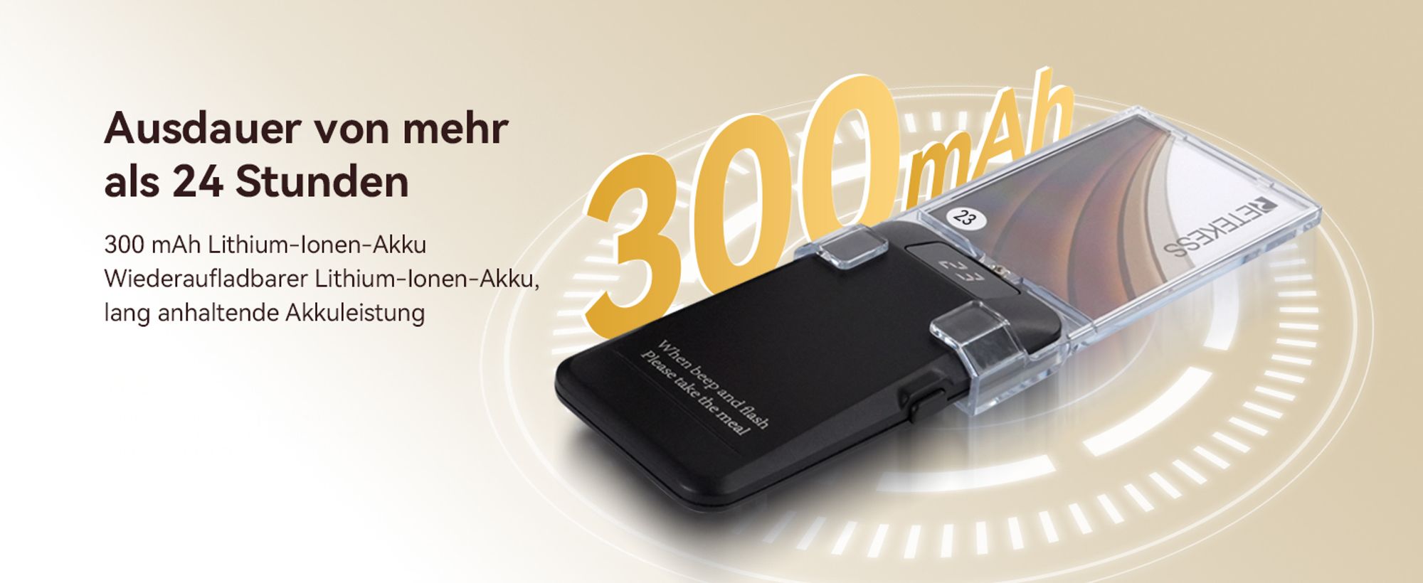 Retekess TD157A Pager Rufsystem, 800M, 39 Rufmodi, 300 mAh Akku, Abnehmbare Plakatwand, Kundenrufsystem für Gastronomie Burgerladen 24 Pager