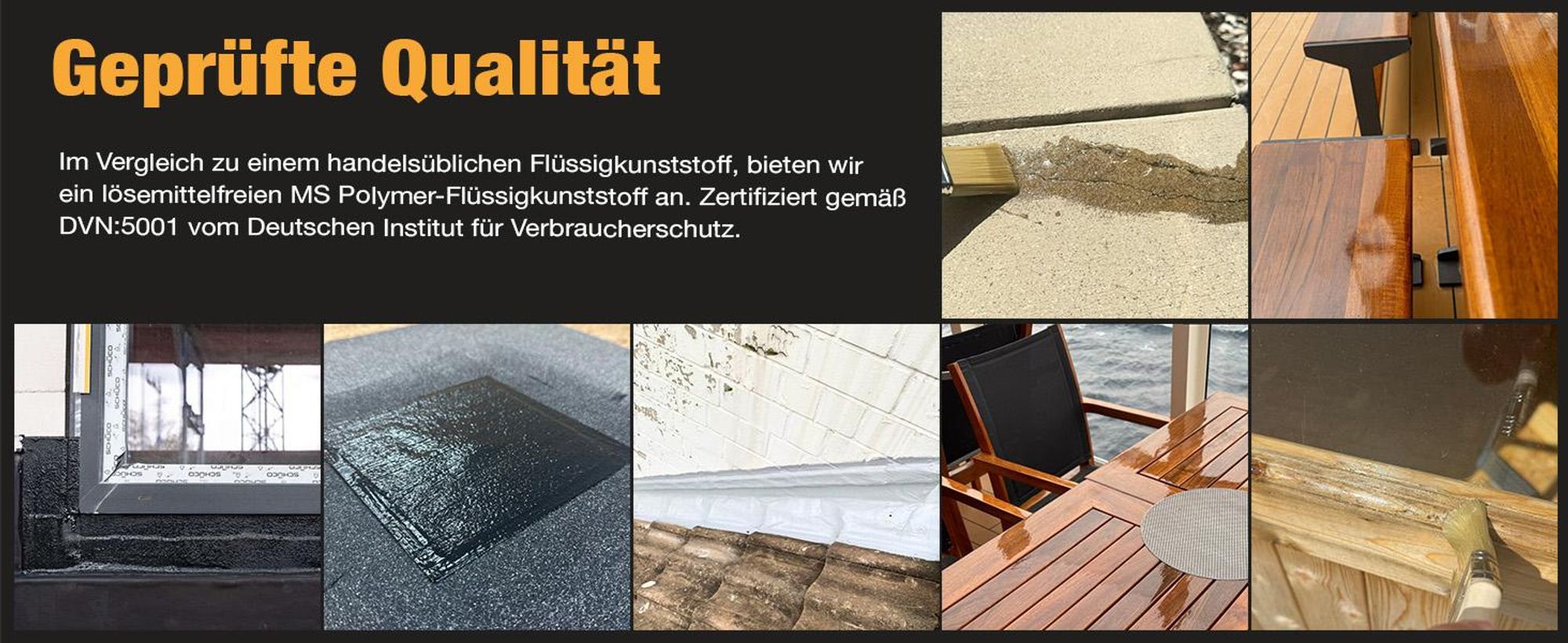 Flüssigfolie Transparent DIY – Flüssigkunststoff Abdichtung unsichtbar für Dach, Balkon & Reparatur, wasserdicht, UV- & wetterbeständig, lösemittelfre